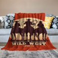 thumbnail image 2 of Orinice Cowboys Horseback Lasso Theme Warm Lightweight Soft Fleece Blanket for All Seasons - Decorative Throw Blanket for Living Rooms, Sofa, Office - Multiple Sizes Available 50x60in, 2 of 6