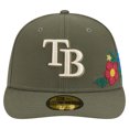 thumbnail image 2 of Men's New Era Olive Tampa Bay Rays Tonal Florals 59FIFTY Fitted Hat, 2 of 5