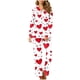 thumbnail image 5 of RKSTN Women's Valentines Pajama Sets Plus Size Notch Collar Button Down Valentine's Day Print T Shirt Top and Pjs Pant 2 Piece Matching Set Casual Lapel Sleepwear Shirt Pjs Loungewear Two Piece Set, 5 of 6