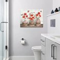 thumbnail image 2 of Farmhouse Bathroom Decor Wall Art Rustic Poppy Bathroom Pictures Canvas Print Country Bathroom Relax Butterfly Painting Framed Artwork Decor for Bathroom Bedroom 12"x16", 2 of 6