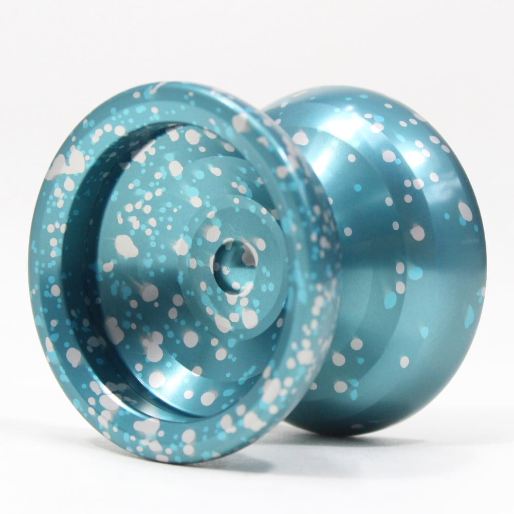 Unparalleled Ion and Anion Yo-Yo - Monometal and Bimetal YoYo Set (Ion Blue Speckle Anion Blue Speckle)