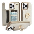 thumbnail image 1 of Funda tipo cartera CUSTYPE para iPhone 16 Pro Max con tarjetero, color beige, 1 of 9