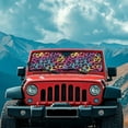thumbnail image 3 of Uorisanigo Windshield Sun Shade for Rubicon Sahara TJ JK JKU 2 Door & 4 Door, Sunshades Heat Shield, UV Rays Blocker Sun Visor Shade Keep Vehicle Cool, Colorful Cheetah Leopard Print, 3 of 7