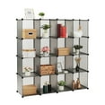 thumbnail image 2 of 16-Cube Storage Shelves with Doors, Modular Book Shelf Organizer Units, Plastic Clothing Storage Containers, Closet Cube Storage&Organizatier Containers, for Bedroom/Living Room/Office, A1753, 2 of 7