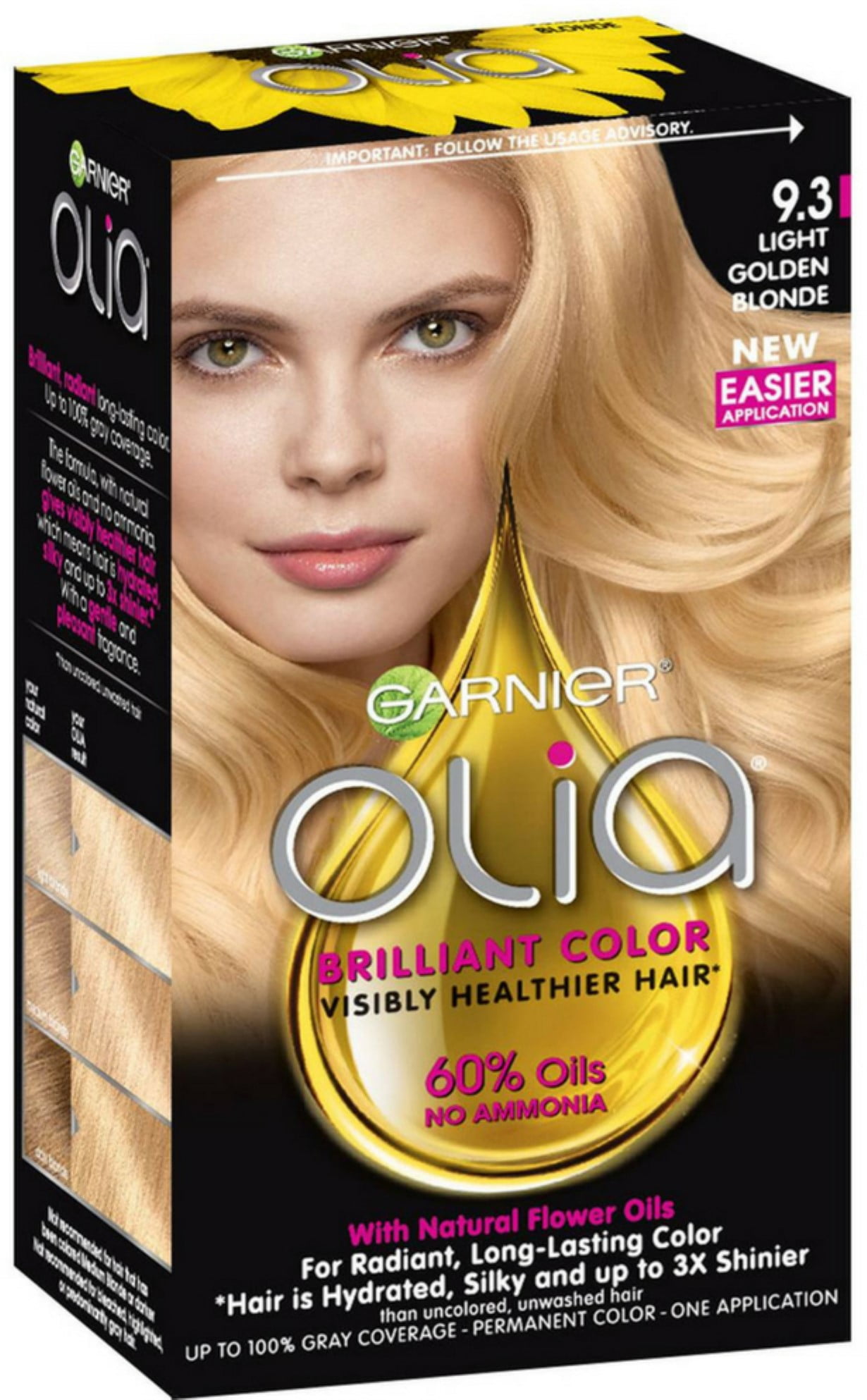Garnier Olia Ammonia Free Hair Color [] Light Golden Blonde 1 ea (Pack  of 3) 