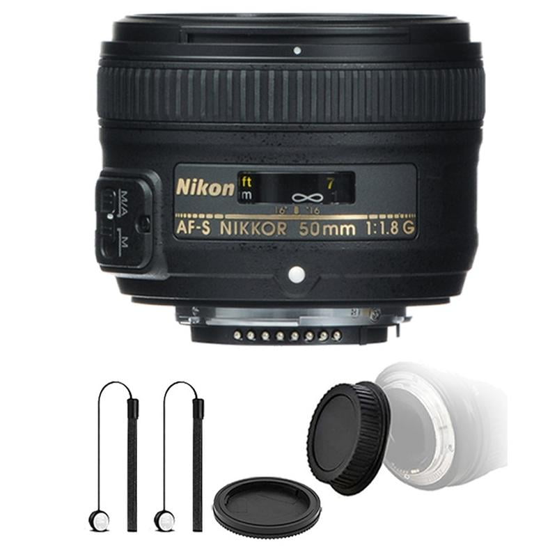 logo ziel Samengesteld Nikon 50mm f/1.8G Auto Focus-S NIKKOR FX Lens with Accessory Kit For Nikon  DSLR Cameras - Walmart.com