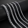 thumbnail image 3 of Stainless Steel Wheat Keel Braided Chain Necklace Bracelet Men Women 16"-30", 3 of 4