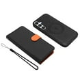 thumbnail image 3 of For Samsung Galaxy A25 5G / 4G RFID Blocking Protective Purse 2-in-1 Detachable Bicolor Wallet Case Magnetic Flip Cover Multi-Card Slots Pocket With Wrist Strap Phone Case,Black, 3 of 7