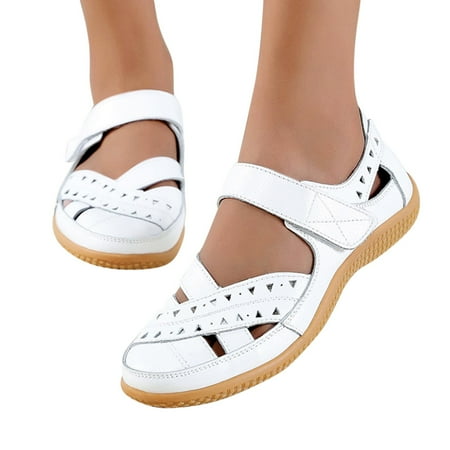 Oyedens Casual Ballet Flats Sandals for Women Hollow Ankle Strap Walking Loafers Work Sneakers Shoes