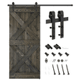 thumbnail image 4 of Essencaliy 36in x84in Solid Wood Barn Door, Made-in-USA Farmhouse Interior Sliding Barn Door With 6.25ft Barndoor Hardware Kit (DIY), 4 of 5