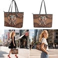 thumbnail image 2 of ZUXONGSY Leather Elephant Daisy Flower Print Tote Bag with Portable Cosmetic Bags Purse for Women PU Top Handle Satchel Set with Waterproof Travel Toiletry Bag Credit Card Holder Wallet, 2 of 4