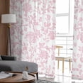 thumbnail image 4 of Pink Flower Semi Sheer Curtains 96 Inch Length 2 Panels Set, Vintage Farmhouse Boho Leaf Spring Solid Sheer Kitchen Curtain Privacy Voile Window Curtain for Living Room Bedroom Rod Pocket Drapes, 4 of 7