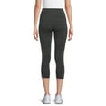 Avia Women’s Stretch Cotton Blend Capri Leggings with Side Pockets