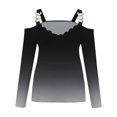 thumbnail image 4 of Blusa de manga larga con hombros descubiertos y estampado floral sexy de otoño para mujer Pompotops  gfhjh4862, 4 of 5