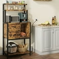 thumbnail image 5 of Tookss Bakers Rack with Power Outlet, Industrial Microwave Oven Stand with Shelves, Kitchen Sideboard Buffet Cabinet with 2 Drawer, 5-Tier Kitchen Bakers Rack Rustic Brown, 5 of 10