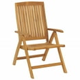 thumbnail image 4 of vidaXL Reclining Patio Chairs with Cushions Outdoor Furniture Solid Wood Teak, 4 of 12