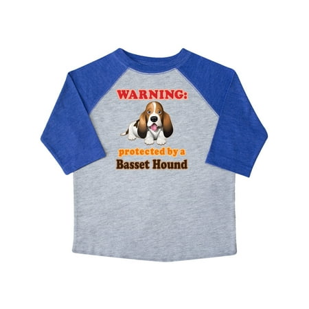 

Inktastic Protected by a Basset Hound Funny Dog Gift Toddler Boy or Toddler Girl T-Shirt