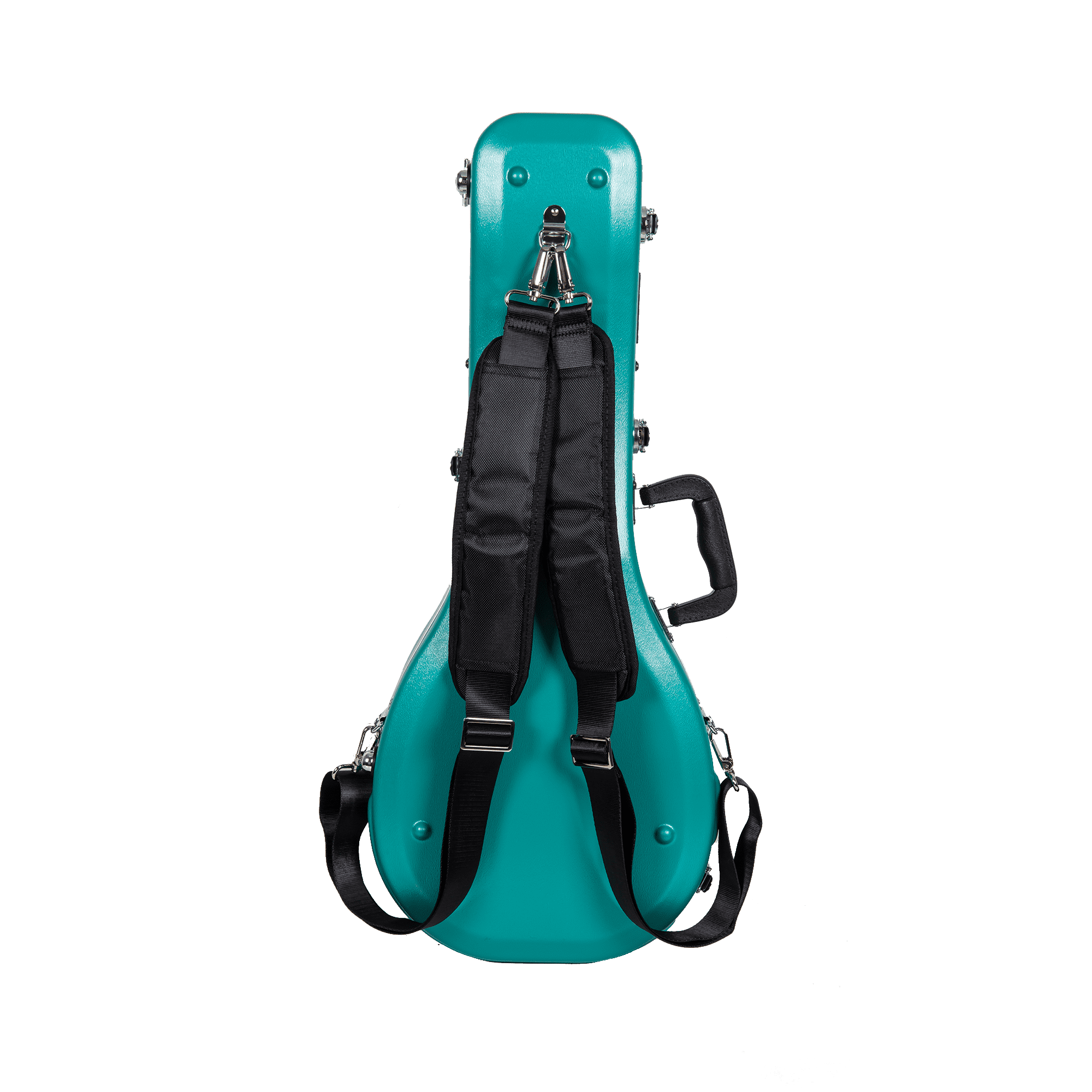 Crossrock A-style Mandolin Case | ABS Molded Hardshell with Security Lock, Metal Feet, and Detachable Straps-Mint Blue