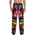 thumbnail image 3 of Xecao Colorful Floral Embroidery Mexican Men's Straight Lounge Pajama Pants: The Ultimate in Comfortable Sleepwear, 3 of 9