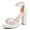 White, variant on kkdom Women High Heels Sandals Rhinestone Platform Pump Sandals Gold Size 5.5