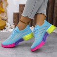 thumbnail image 5 of NOKIO Men's Walking Shoes Summer Non-S𝗅ip Tennis Running Shoes Fashion Colorful 𝖫a𝖼e Up Sneakers Lightweight Breathable Knit Sport Shoes Soft Cushion Sole We𝖽ge Shoes for Training Jogging, 5 of 7