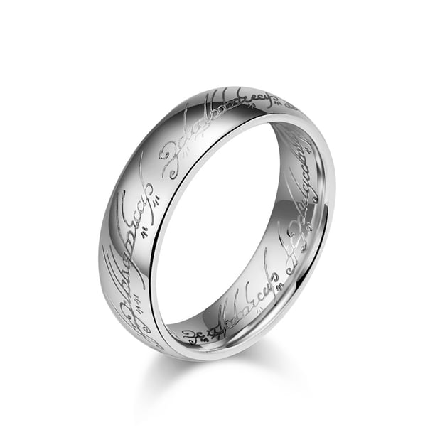 Anillo de acero europeo y americano El Señor de los Anillos Tungsteno Oro Láser