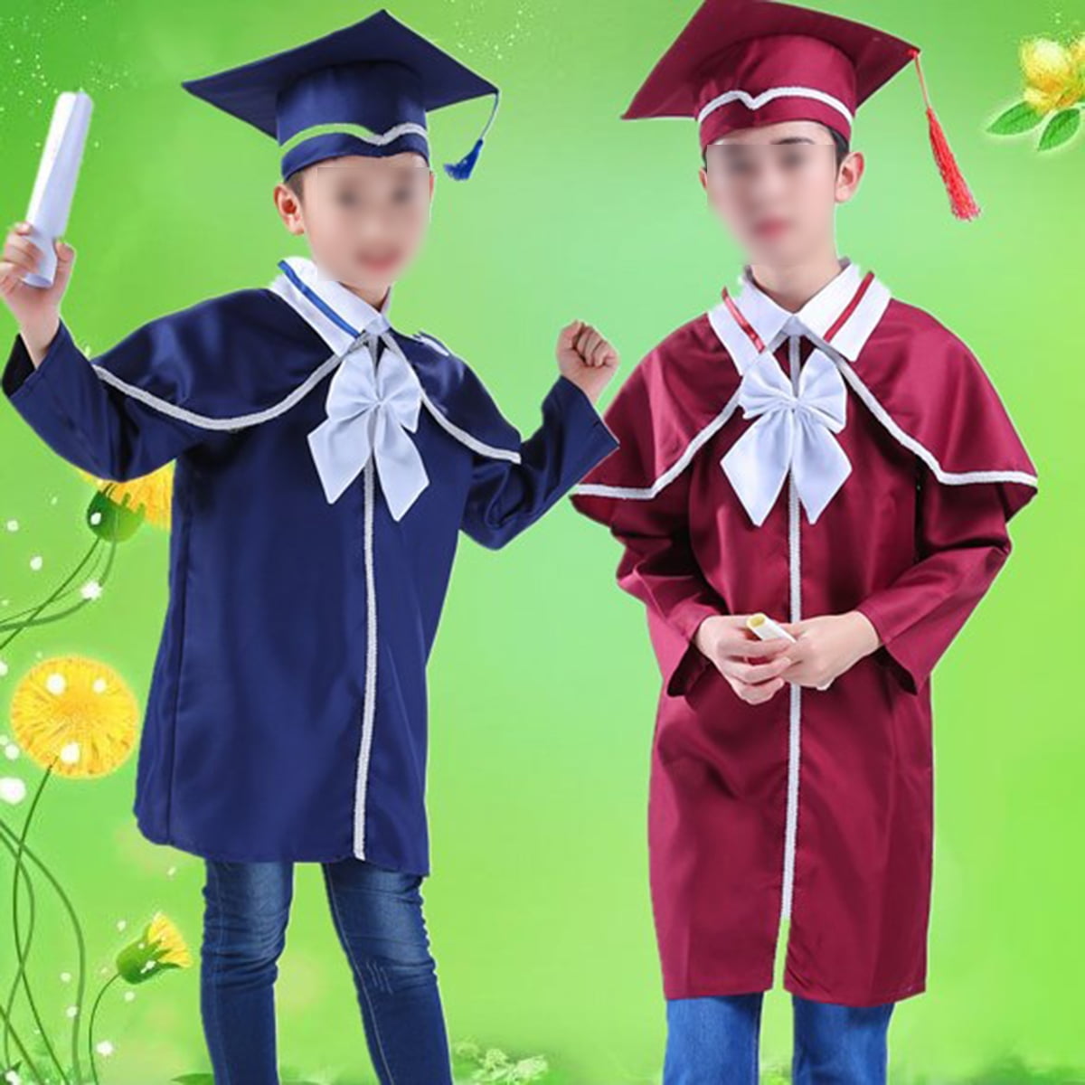 Children`s Preschool And Kindergarten Graduation Gown Cap Tassel Set With  2023 Charm Printed Stole For Kid Grad Gift | Fruugo NO