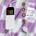 thumbnail image 2 of MEUDYT Electric Heated Blanket for Adult, 50.1"x60.1" Soft Flannel Heating Blanket with 10 Heating Levels & 8 Hours Auto Off，Light Purple, 2 of 8