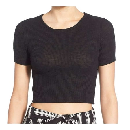 ribbed short sleeve crop top