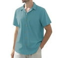 thumbnail image 4 of sogami Men's Linen Shirts Short Sleeve Hawaiian Button down Shirt with Pocket, 4 of 9