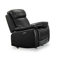 thumbnail image 1 of Fauteuil Inclinable Électrique en Cuir Véritable Noir avec Chargeurs USB, 1 of 2