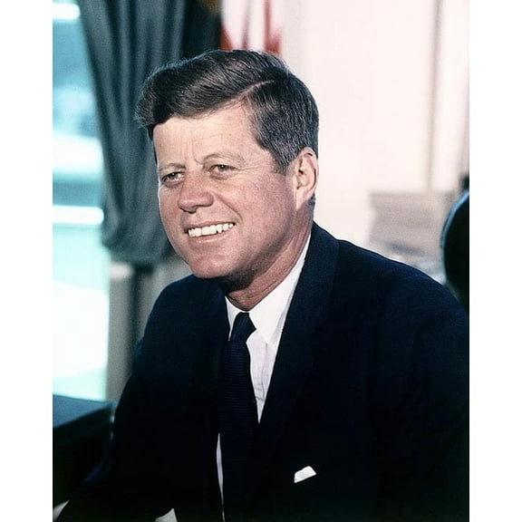 President John F. Kennedy Color Portrait - Style A - 12x18 Inch Laminated Poster - Stunning Detail and Bold Colors