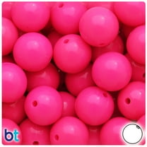 BeadTin Dark Pink Opaque 20mm Round Plastic Craft Beads (10pcs)
