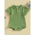 thumbnail image 2 of Bagilaanoe Newborn Baby Girl Boy Rompers Short Sleeve Bodysuits 3M 6M 9M 12M 18M Infant Casual One Piece Short Jumpsuit, 2 of 8