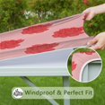 thumbnail image 6 of Square Tablecloth with Elastic Edges 36 * 36 Inch Pioneer Waterproof Red Peony Flower Petals Table Cover Washable Indoor and Outdoor for Party Kitchen Dinner Banquet Patio Picnic, 6 of 6