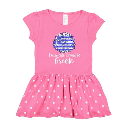 

Inktastic I m So Cute I Must Be Greek Sunflower Greece Flag Gift Toddler Girl Dress
