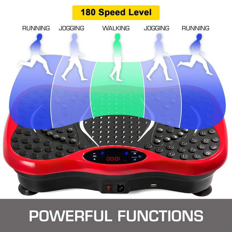VEVOR Vibration Platform Full Body Exercise Vibration Plate Vibration Machine 350 Lb. LCD 3 Levels Massage Remote Bluetooth USB Music Fitness