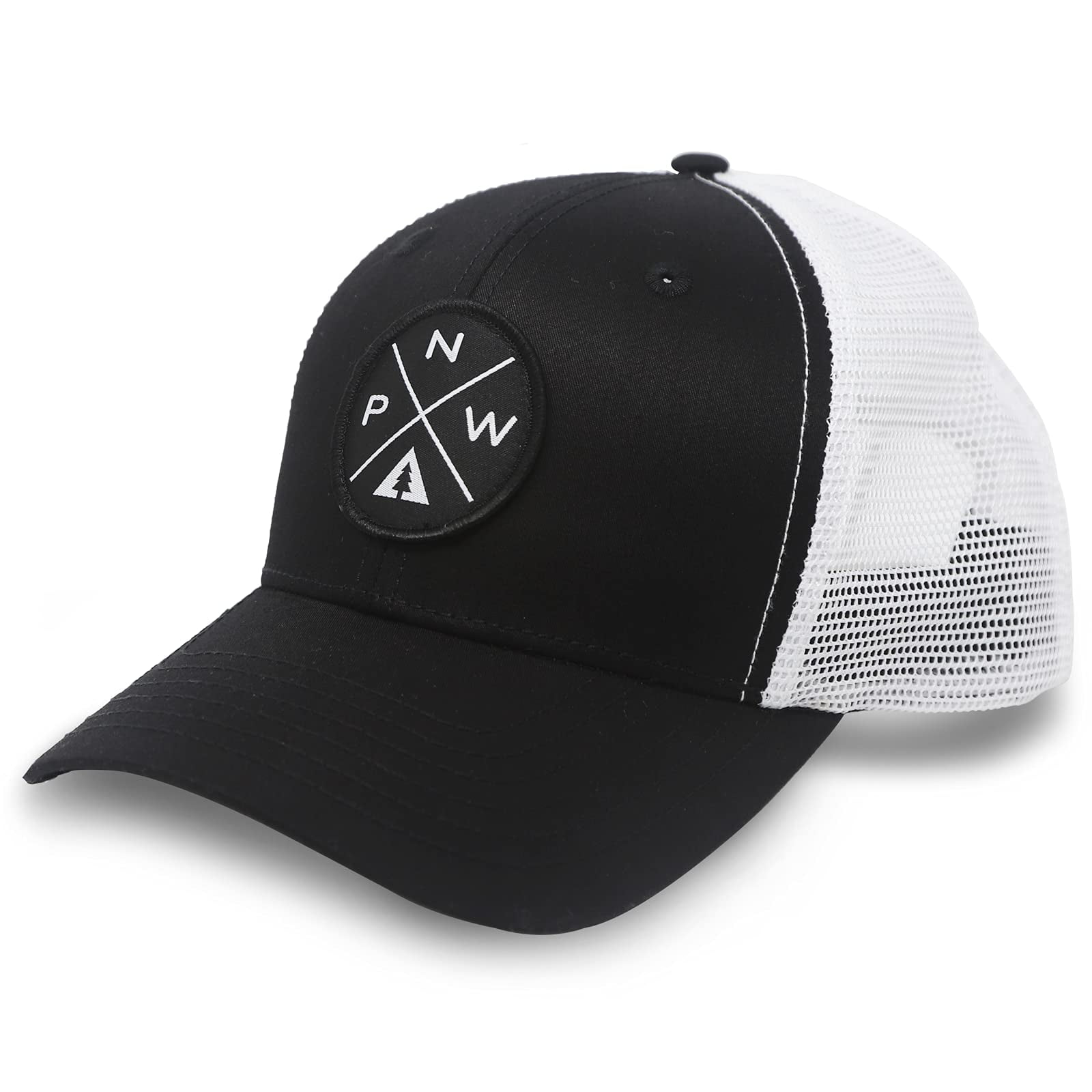 International Tie Pacific Northwest Pnw Trucker Baseball Snapback Hat Black, Adult Unisex, Size: One Size