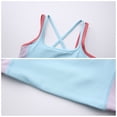 thumbnail image 5 of WUANDIXFA Cute Bras for Teens Girls Sports Bras Cross Back Training Bras for Girls Padded Scoop Neck for Kids Teens Athletic Yoga Dance Crop Top,Light Blue,13-14 Years, 5 of 5