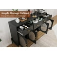 thumbnail image 2 of 62in Large Sideboard Buffet Cabinet with Storage and 3 Drawers, Buffet Table Coffee Bar Storage Cabinet with 4 Glass Doors for Dining Room, Living Room, Kitchen, 2 of 7