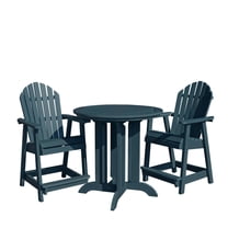 Highwood's 36" Round 3-pc Hamilton Dining Set - Counter Height, Outdoor, Eco-friendly, Synthetic Wood