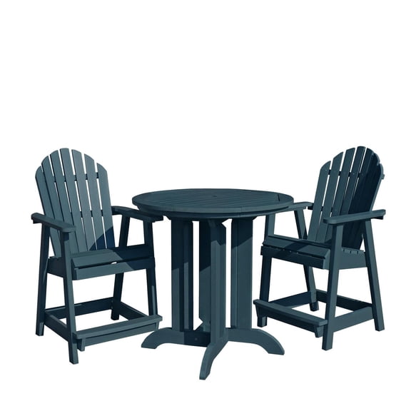Highwood's 36" Round 3-pc Hamilton Dining Set - Counter Height, Outdoor, Eco-friendly, Synthetic Wood