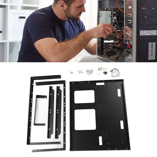 Estante de Caja de Chasis abierto Atx, Potente Potente Placa de Enfriamiento de Acero Multifuncio Multifuncio