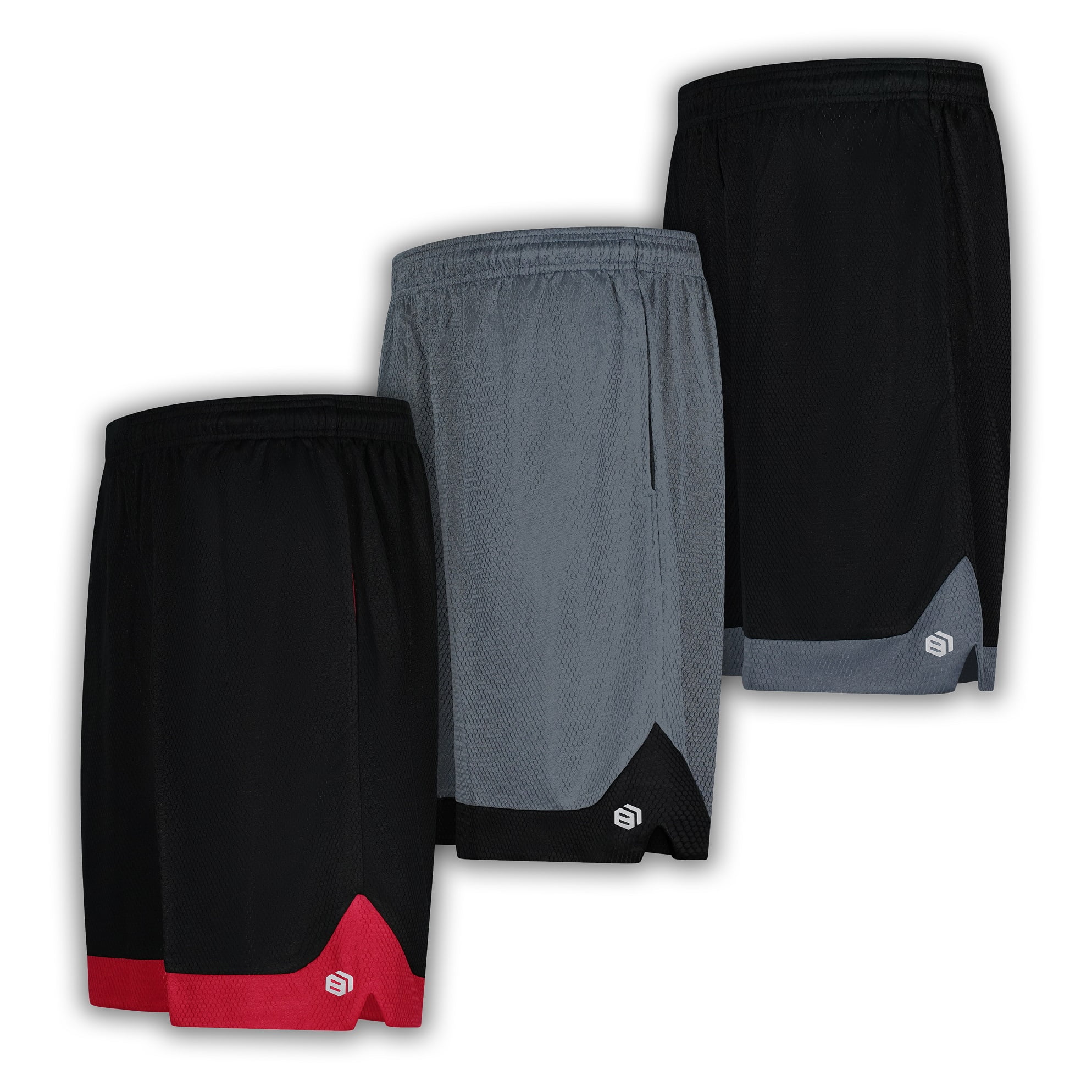 Boys Premium Active Athletic Performance Shorts with Pockets 3 Pack