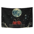 thumbnail image 6 of Yayeee Tapestry Wall Hanging for Bedroom 60" x 40" Living Room Home Wall Art Decor, Red Sitting On The Moon, 6 of 7