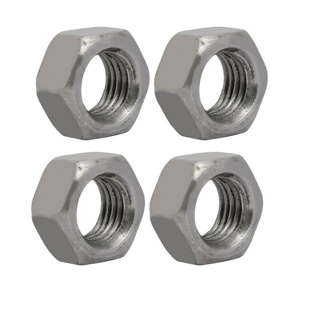 Unique Bargains 4pcs M20 Thread 2.5mm Pitch Metric Carbon Steel Left Hand Hex Nut