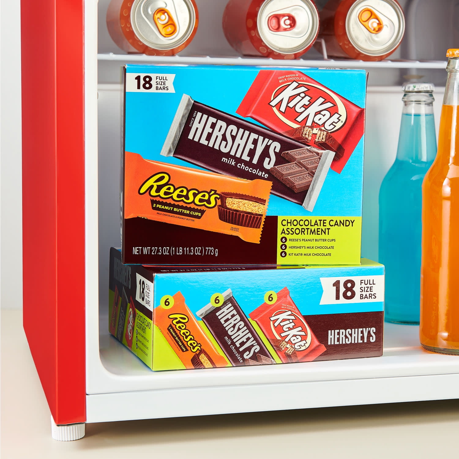 Hershey's, Kit Kat and Reese's Assorted Milk Chocolate Candy, Variety Box 27.3 oz, 18 Count