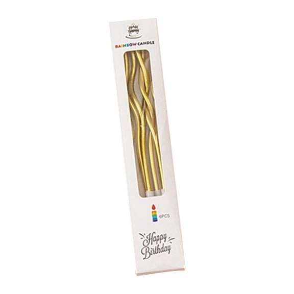 Moonsky 12PC Spiral Birthday Candles Slim Long Thin Cake Toppers for Wedding Party Anniversary and Festive Celebrations One Size Gold 12PC