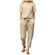 thumbnail image 1 of Conjunto de dos piezas de algodón y lino para mujer para el verano: camiseta de manga corta y pantalones anchos, traje informal holgado - S-XXXXXL, 1 of 8