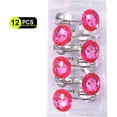 thumbnail image 7 of 12PCS Shower Curtain Hooks Decorative Hand Carved Shower Curtain Hooks Rings for Bathroom Decorative Rhinestones Shower Curtain Rings Hangers for Shower Curtains, Clothing, Towels, etc. Pink, 7 of 7